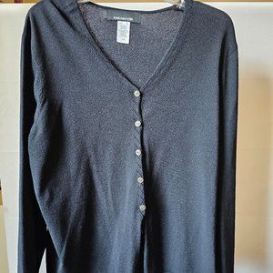 NWOT Jones New York Lightweight Black Cardigan - Size XL